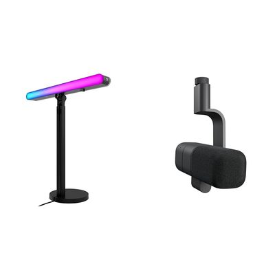 Logitech G Litra Beam LX Premium Dual-Sided RGB LED Streaming Key Light + Yeti G Studio Active Dynami XLR Broadcast Micropone Internal Shockmount