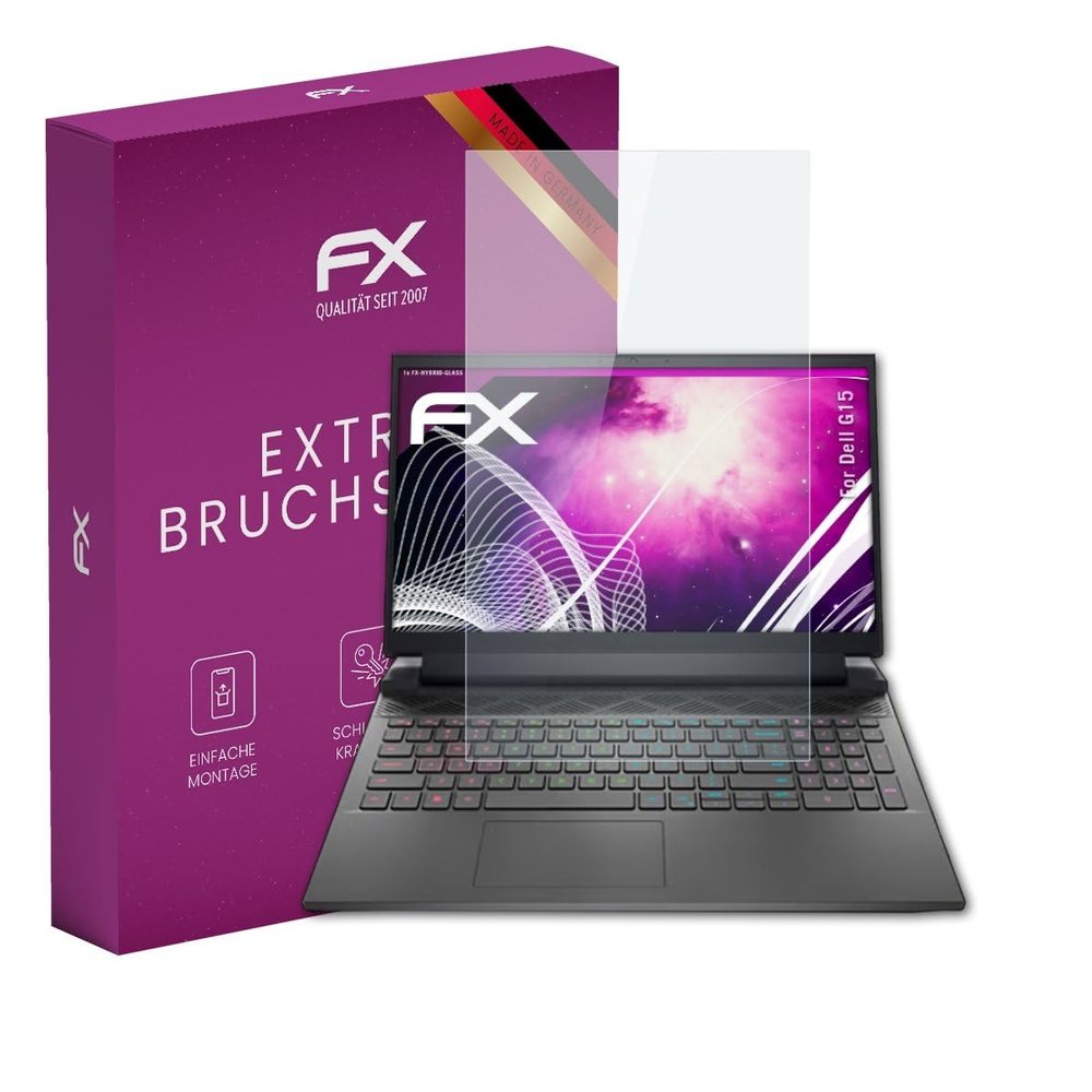 atFoliX Plastic Glass Protective Film compatible with Dell G15, 9H Hybrid-Glass FX Screen Protector
