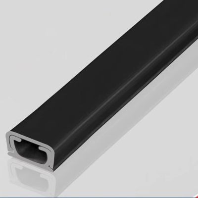 ZJKXJH 1.20.7cm PVC Wire Hider, Single Cable Raceway for Computers/TV Extension Power Cord with Self Adhesive Backing, Wall Floor Cable Management Protector (Color : Black, Size : 4 Pack)