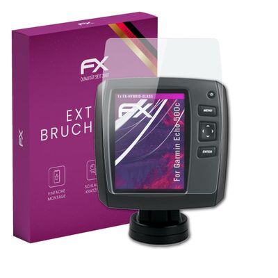 atFoliX Plastic Glass Protective Film compatible with Garmin Echo 500c, 9H Hybrid-Glass FX Screen Protector