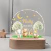 Goodqueen Personalized Forest Animals Acrylic Lamp with Name, Custom Elephant Bear Deer Acrylic Lamp for Baby, Customized Moon Stars Baby Night Light Personalized Gifts for Boys Girls Toddlers Kids view 2