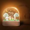 Goodqueen Personalized Forest Animals Acrylic Lamp with Name, Custom Elephant Bear Deer Acrylic Lamp for Baby, Customized Moon Stars Baby Night Light Personalized Gifts for Boys Girls Toddlers Kids view 3