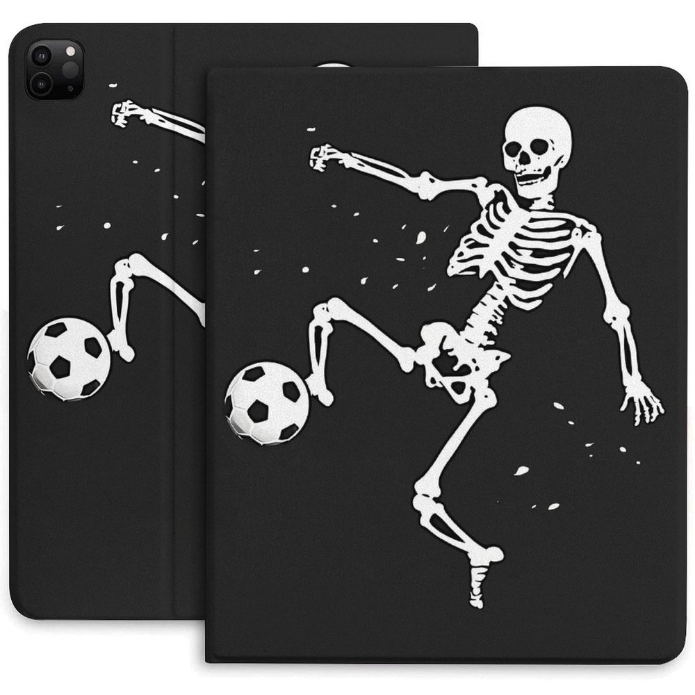 Case for iPad Pro 11 Inch Case 2020(2nd Gen) with Pencil Holder, Smart iPad Case Support Touch ID and Auto Wake/Sleep -Skeleton Soccer