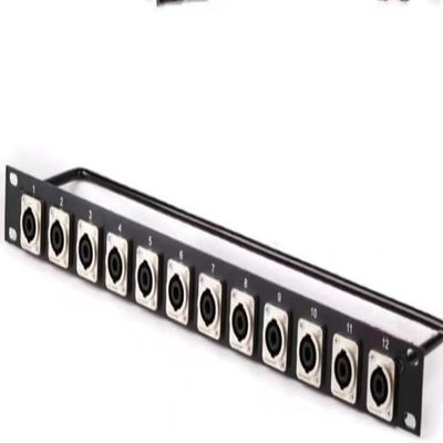 ZGYDNM Rack Distribution Frame 8 12 16 SpeakOn Chassis Connector 1U Flight Box Installation for Professional Speaker Audio Cable Male Plug (Size : 1U-8 Way)