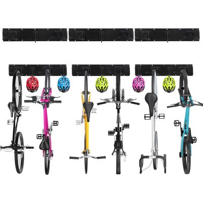 Sinoer Bike Storage Rack,Bike Wall Rack, 6 Bike Rack Wall Mount bicycle rack for garage Garage Organize,Vertical Bike Rack-5 Helmets Hook