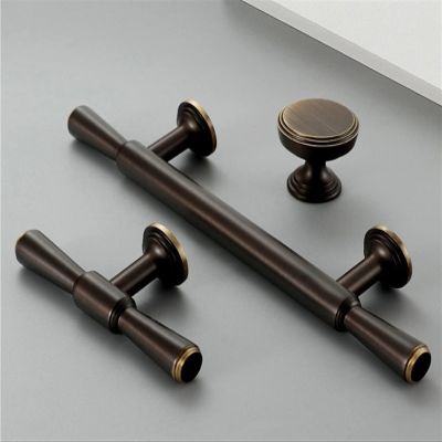 ELTOX Multi Size Gold Modern Simple Kitchen Cabinet Knobs and Handles Drawer Pulls Bedroom Black Knobs Brass T Bar Cabinet Pull 1Pcs (Color : Black)