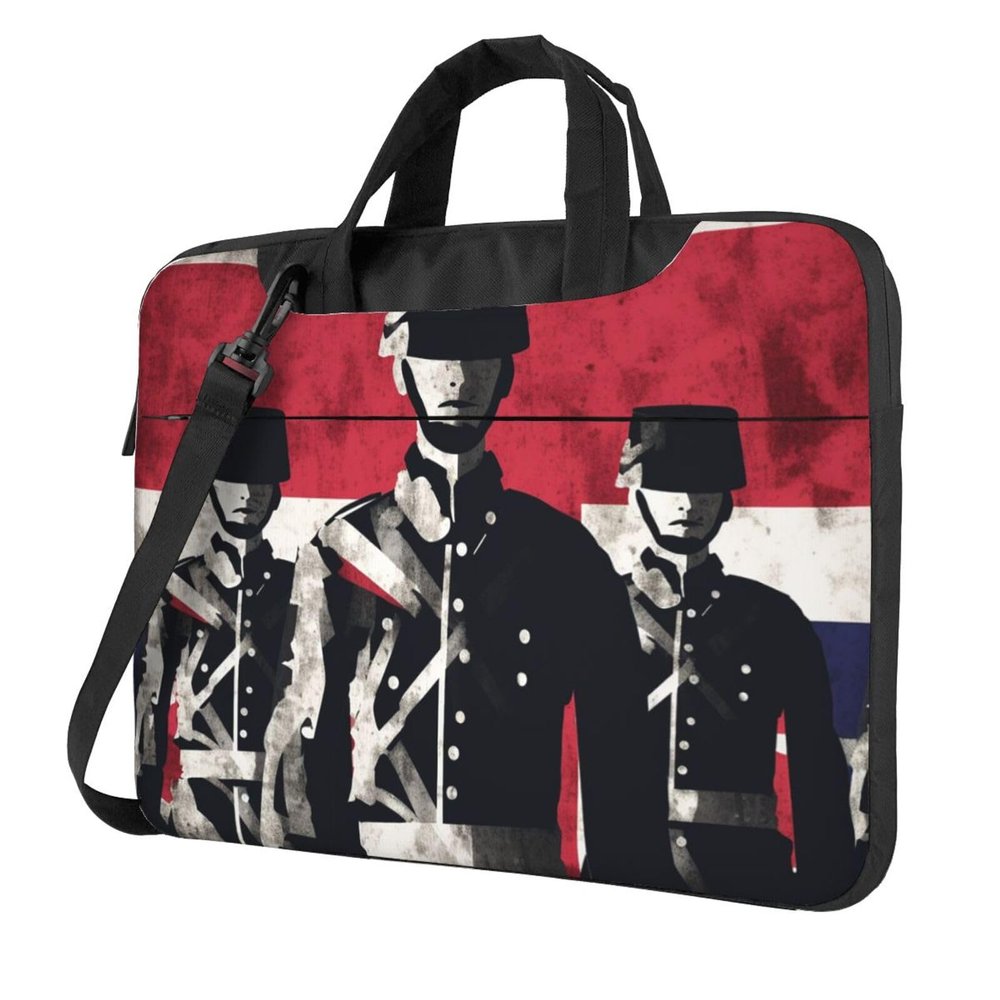 Laptop Shoulder Bag 13-15.6 inch Laptop Bag Soldier in Front of American Flag Computer Bag Messenger Bag for Men Women