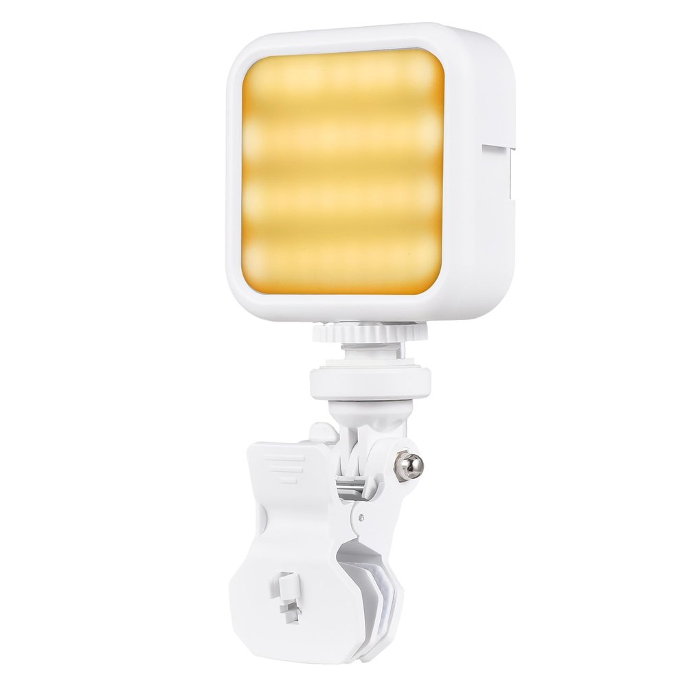 Andoer LED Video Light, Bicolor Photography Light 3000K-7000K Camera Light, Fill Light with 3 Cold Shoe Mounts and 1/4"" Screw Hole, Clip Adapter for TikTok Photography, White/Dark Grey Heather