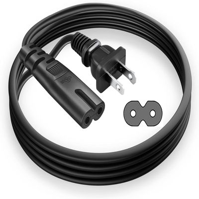 10FT Power Cord for LG TV 24" 28" 32" 40" 43" 48" 49" 50" 55" 60" 65" 75" 80" 85" LCD HD Smart 4K TV 2 Prong AC Power Cable, 43LH570A 55UH6090 55LH575A 55UH6030 32LH500B Charging Cable (Black)