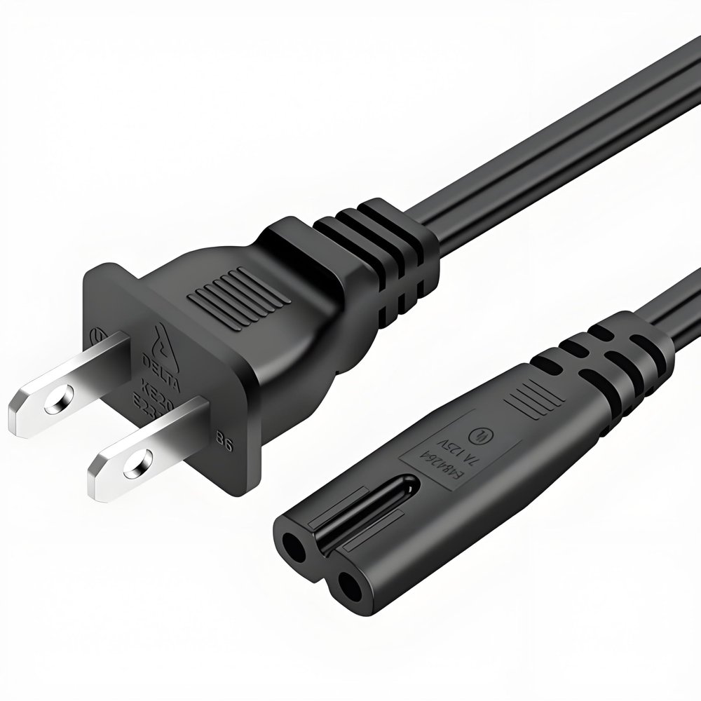 2 Prong TV Power Cord for LG 24" 28" 32" 40" 43" 48" 49" 50" 55" 60" 65" 75" 80" 85" LCD HD Smart 4K TV 2 Prong AC Power Cable, 43LH570A 55UH6090 55LH575A 55UH6030 32LH500B Charging Cable (10FT)