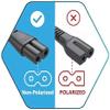 2 Prong TV Power Cord for LG 24" 28" 32" 40" 43" 48" 49" 50" 55" 60" 65" 75" 80" 85" LCD HD Smart 4K TV 2 Prong AC Power Cable, 43LH570A 55UH6090 55LH575A 55UH6030 32LH500B Charging Cable (10FT) view 2