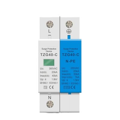 Ac Surge Arrester,1P+NPE, 50KA T1 T2 385V 255V, Indoor Surge Protector, Protection of Low Voltage Arrester Device (Size : 275V)