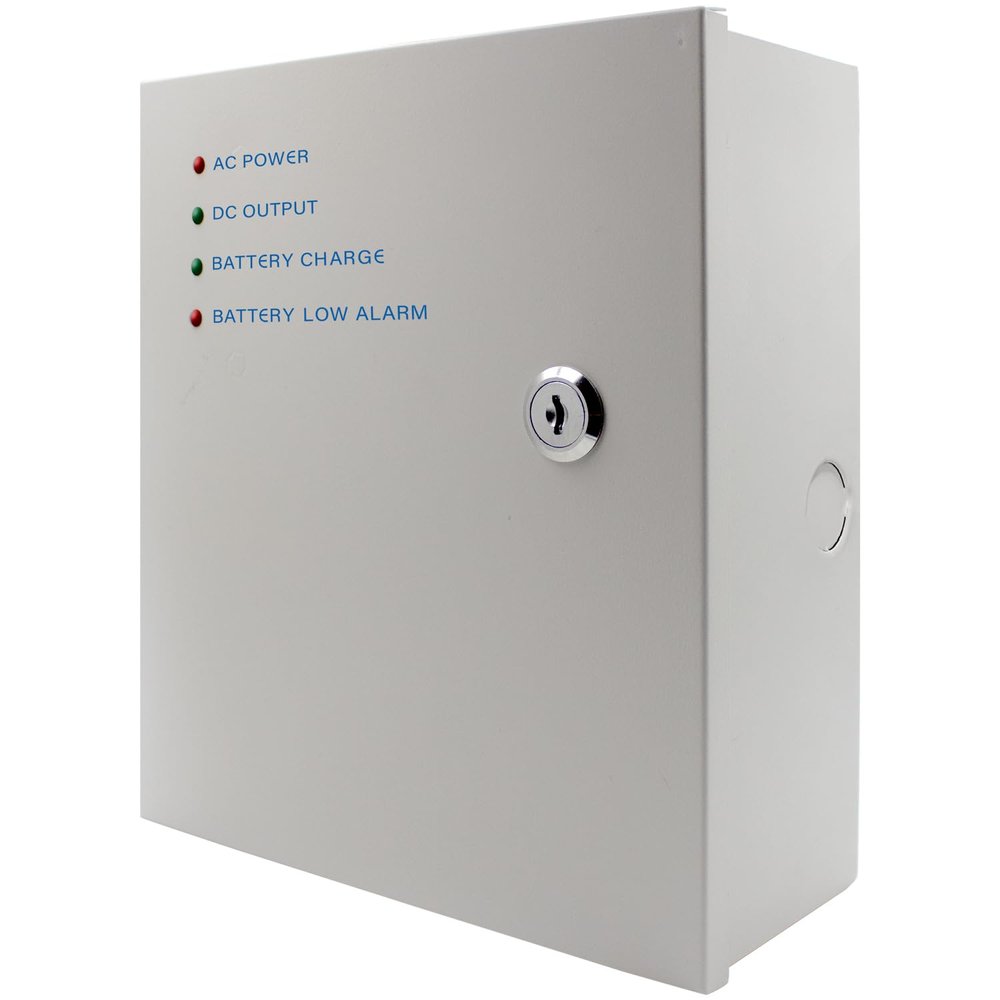 Power Supply Control AC 110-240V to DC 12V 5A Metal Boxed Cabinet Regulated UPS Power Supply Unit with Backup Battery Link for Door Access Entry System (Battery Not Included) (SP1205B DC12V / 5A )