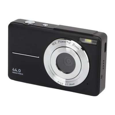 flexman Digital Camera, 44MP 16X Digital Zoom Compact Camera with 2.4 Inch Screen, Portable Digital Point and Shoot Camera for Teens Beginners (Black)