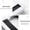 Plug hole cover,Desk Wire Grommet, Desk Grommet Insert Aluminium Alloy Rectangle PC Computer Table With Brush Port Cable Tidy Outlet Hole Cover Surface Line Box Exquisite (Color : Black) (Color : Blac view 4