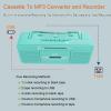 Portable Retro Stylish Cassette Player Recorder Boombox with Bluetooth,USB,AM/FM Radio,Tape Player/Recording,USB Playback/Recording,Cassette to MP3 Converter,Earphone Jack,AC/DC Powered(Teal) view 3