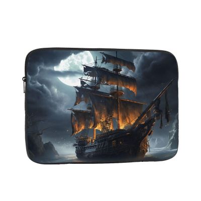 Pirate Sailboat Full Moon Laptop Sleeve Case 17 inch Laptop Bag Shockproof Protective Notebook Case Computer Carrying Bag Case