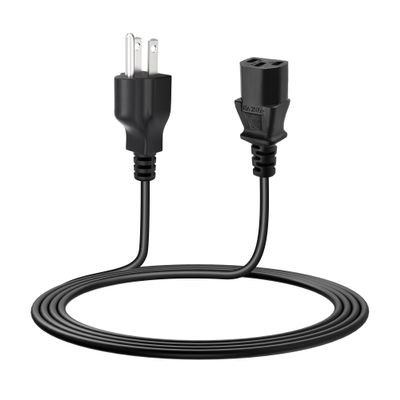 RXQMXG 6ft (1.8m) Computer Power Cord, 10A 125V, AWG24, Black Replacement AC Power Cord for Treadmills, Monitors and Printers Power Cable
