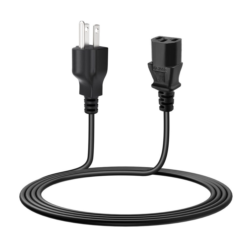 RXQMXG 6ft (1.8m) Computer Power Cord, 10A 125V, AWG24, Black Replacement AC Power Cord for Treadmills, Monitors and Printers Power Cable