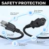 RXQMXG 6ft (1.8m) Computer Power Cord, 10A 125V, AWG24, Black Replacement AC Power Cord for Treadmills, Monitors and Printers Power Cable view 3