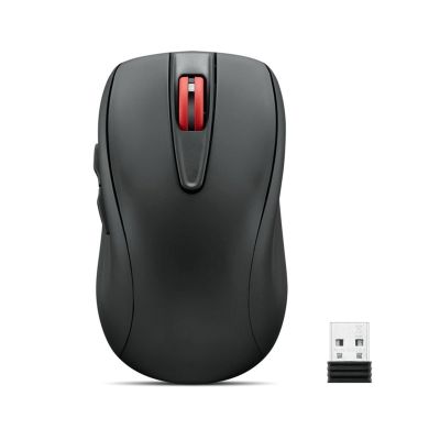 Lenovo USB-C Rechargeable Silent Mouse (WL500) - Silent Buttons, USB-C Rechargeable, Ambidextrous Grip, Adjustable DPI - Plug-and-Play 2.4G Receiver Computer Mouse (Black)
