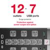 Rocketfish - 12-Outlet 5,280 Joules Surge Protector with USB and USB-C - Apartment & House Essential - Wall Mountable Surge Protector Outlet - Power Strip with Standard & Wide-Spaced Outlets, Black view 4