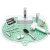 Sink Topper Bathroom Counter Cover & Storage Saver, Foldable Silicone Mat for Hot Tools, Hair Styling & Makeup, Beauty Brush Cleaning Mat, RV Camper Sink Cover & for Small Spaces (Standard Green) view 1