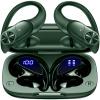 2 Sets Bluetooth Headphones Wireless Earbuds 80hrs Playtime Wireless Charging Case Sports Ear buds with Earhook Premium Deep Bass IPX7 Waterproof Over-Ear Earphones for TV Phone Laptop Olive and Blue view 2