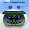 2 Sets Bluetooth Headphones Wireless Earbuds 80hrs Playtime Wireless Charging Case Sports Ear buds with Earhook Premium Deep Bass IPX7 Waterproof Over-Ear Earphones for TV Phone Laptop Olive and Blue view 4