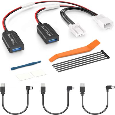 Naponal GPS Dash Cam Power Adapter, (5Pin Type E Connector) Mirror Camera Radar Charger Station GPS Dashcam Charger Cable for Select Subaru Forester, Ascent and More with Auto-dimming Rearview Mirror