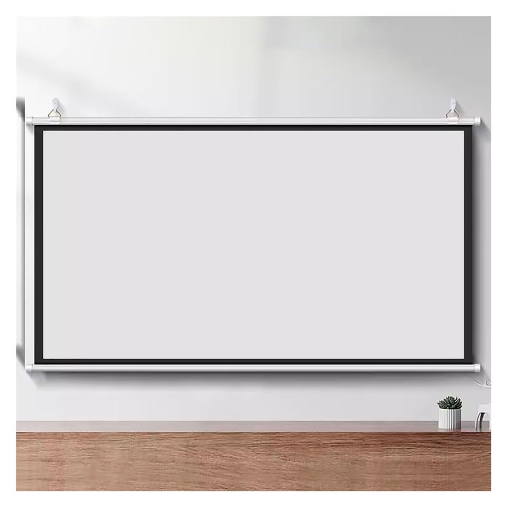 60 72 Inch HD Projector Screen Portable, 16:9/4:3 Home Theater Movie Screen for Playroom Living Room Bedroom Children Study Gaming Room, Lightweight Mobile No-Hole Wall Hanging White Screen (Color :