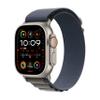 Apple Watch Ultra 2 (GPS + Cellular 49mm) Rugged Titanium Case with Blue/Black Trail Loop, M/L (Renewed) view 1