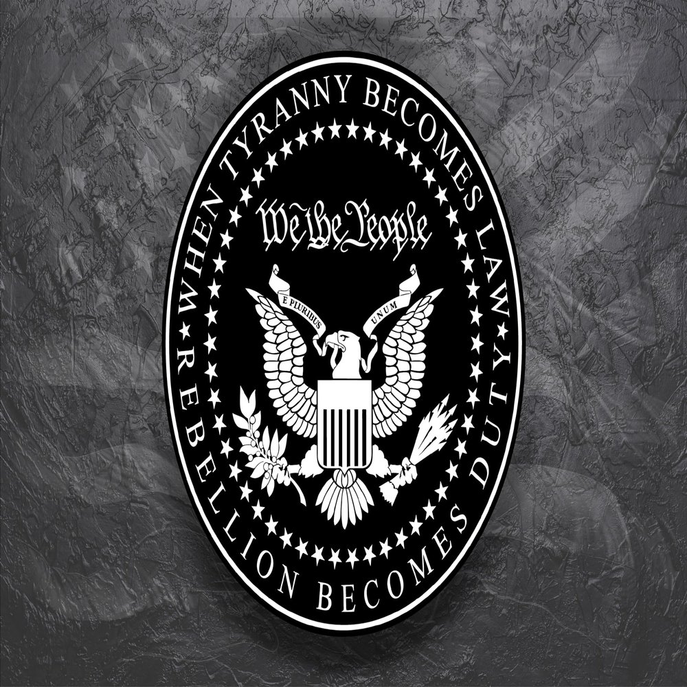 American Flag We The People When Tyranny Becomes Law Vinyl Sticker Decal (2" Four Pack)