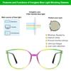 VOOGLAM Square Blue Light Glasses for Women Cute Computer Office with Trending Frame Glasses Multicolor Kinfe GJGT548130-12 view 4