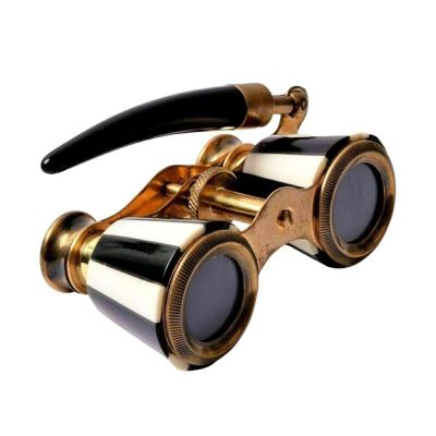 Antique Vintage Opera Glasses Binoculars Mother of Pearl & Handle Brass Gift
