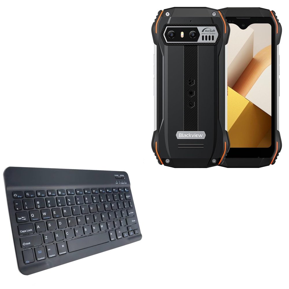 BoxWave Keyboard Compatible with Blackview N6000 - SlimKeys Bluetooth Keyboard, Portable Thin with Chiclet-Style Keys - Jet Black