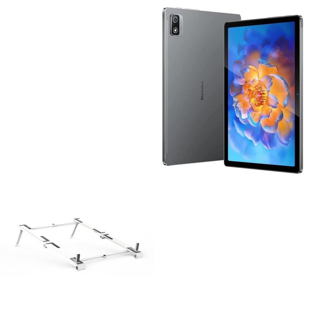 BoxWave Stand and Mount Compatible with Blackview Tab 12 Pro - Pocket Aluminum Stand 3-in-1, Portable Multi Angle Viewing Riser - Metallic Silver