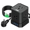 Cube Power Strips with Surge Protection, 10ft Extension Cord with Multiple Outlets, 5 AC Plugs, 3 USB, 1 Usbc Fast Charging Power Strip with USB Ports, Mountable On/Off Switch Charging Station view 1