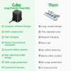 Cube Power Strips with Surge Protection, 10ft Extension Cord with Multiple Outlets, 5 AC Plugs, 3 USB, 1 Usbc Fast Charging Power Strip with USB Ports, Mountable On/Off Switch Charging Station view 3