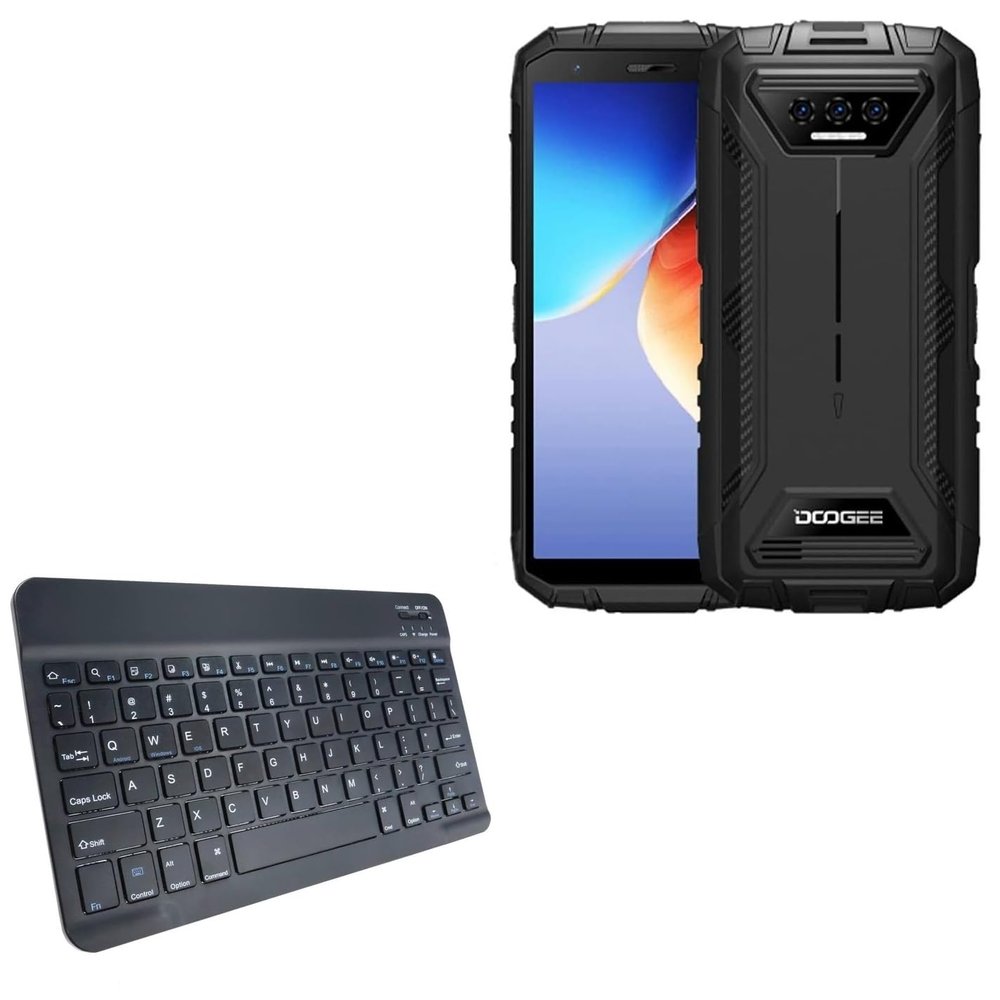 BoxWave Keyboard Compatible with Doogee S41 Pro - SlimKeys Bluetooth Keyboard, Portable Thin with Chiclet-Style Keys - Jet Black