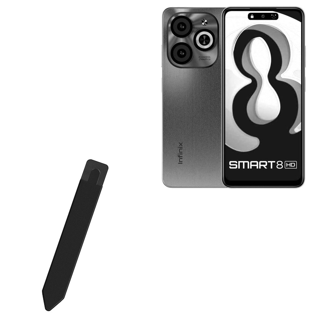 BoxWave Stylus Pouch Compatible with Infinix Smart 8 HD - Stylus PortaPouch, Pen Stylii Holder Carrier Portable Self-Adhesive - Jet Black