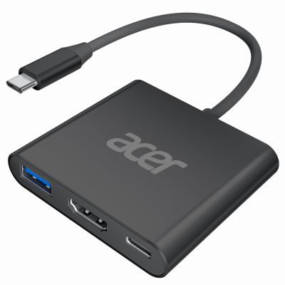 Acer USB C to HDMI Adapter, 4K USB C Hub with 100W PD, USBA 3.0 Port, HDMI to USBC Multiport Digital AV Converter for MacBook Pro/Air, iPad, Tablets, TV, Monitor and More (Black)