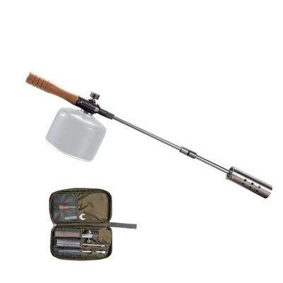 CAMPINGMOON Camping Grill Torch Dual Fuel Head Flame Adjustable for Charcoal Starter with Storage Case MT-3955/I-1010 (Isobutane)
