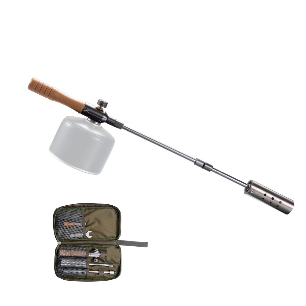 CAMPINGMOON Camping Grill Torch Dual Fuel Head Flame Adjustable for Charcoal Starter with Storage Case MT-3955/I-1010 (Isobutane)
