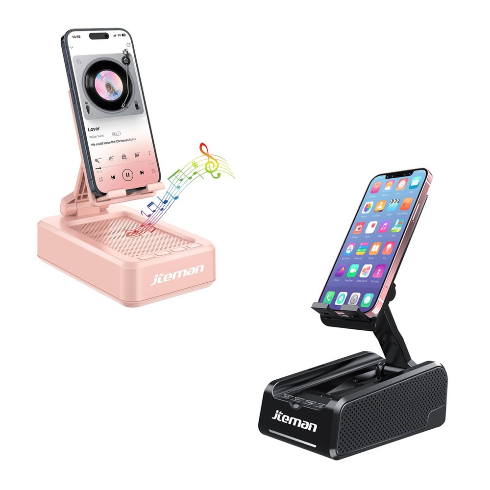 JTEMAN Portable Wireless Bluetooth Speakers with Phone Stand, Gifts for Women and Men, Birthday or Christmas, Kitchen Gadgets, Compatible for iPhone/Samsung/Mini iPad