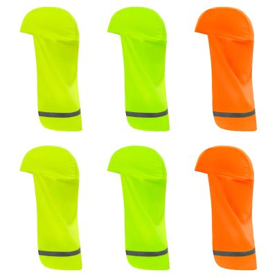 Gvhntk 6 Pcs Hard Hat Sun Shade with Reflective Strip Hard Hat Elastic Neck Shade Cooling Skull Cap Sun Neck Protector Quick Dry Neck Cover for Outdoor Activities Fishing Riding