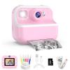 TOZDTO Kids Camera Instant Print,1080P HD Dual Lens Selfie Camera Toys for Girls & Boys Ages 3-12, Instant Photo Printing with 3 Rolls of Paper & 32GB Card, Christmas Birthday Gift for Toddlers (Pink) view 1