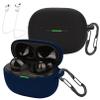 [2 Pack] easyBee Case Compatible with Xiaomi Redmi Buds 5 Pro Charging Cover, with 2 Keychain and 2 Anti-Lost Strap, Soft Liquid Silicone Ultra Thin Shockproof Protective Kit - Black and Blue view 1