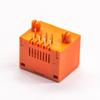 20pcs RJ45 Orange Jack Right Angled Single Port Modular Connector 8p8c Through Hole CB Mount Without Shielded view 3