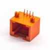 20pcs RJ45 Orange Jack Right Angled Single Port Modular Connector 8p8c Through Hole CB Mount Without Shielded view 4